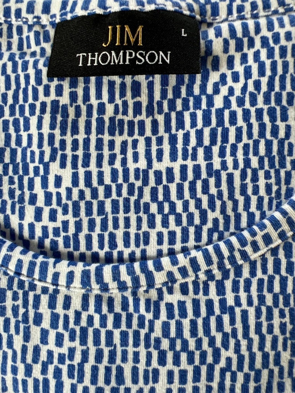 Jim Thompson Blue & White Short-Sleeve Patterned Tee - Picture 2 of 5
